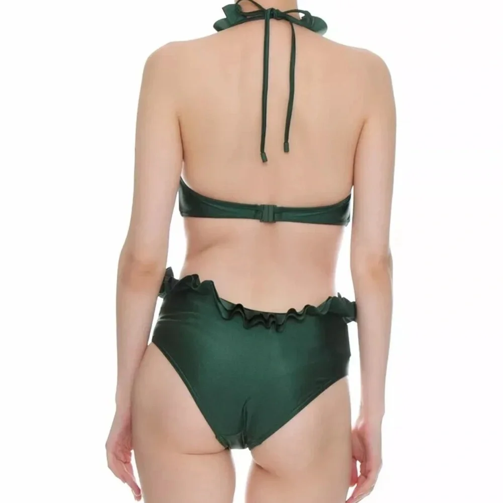Zimmermann Green Bikini with Textured Fabric and Tie-Front - Picture 12 of 16
